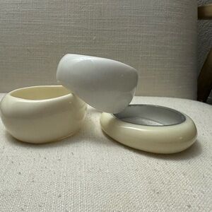 Elegant Cream and White Bangle Set